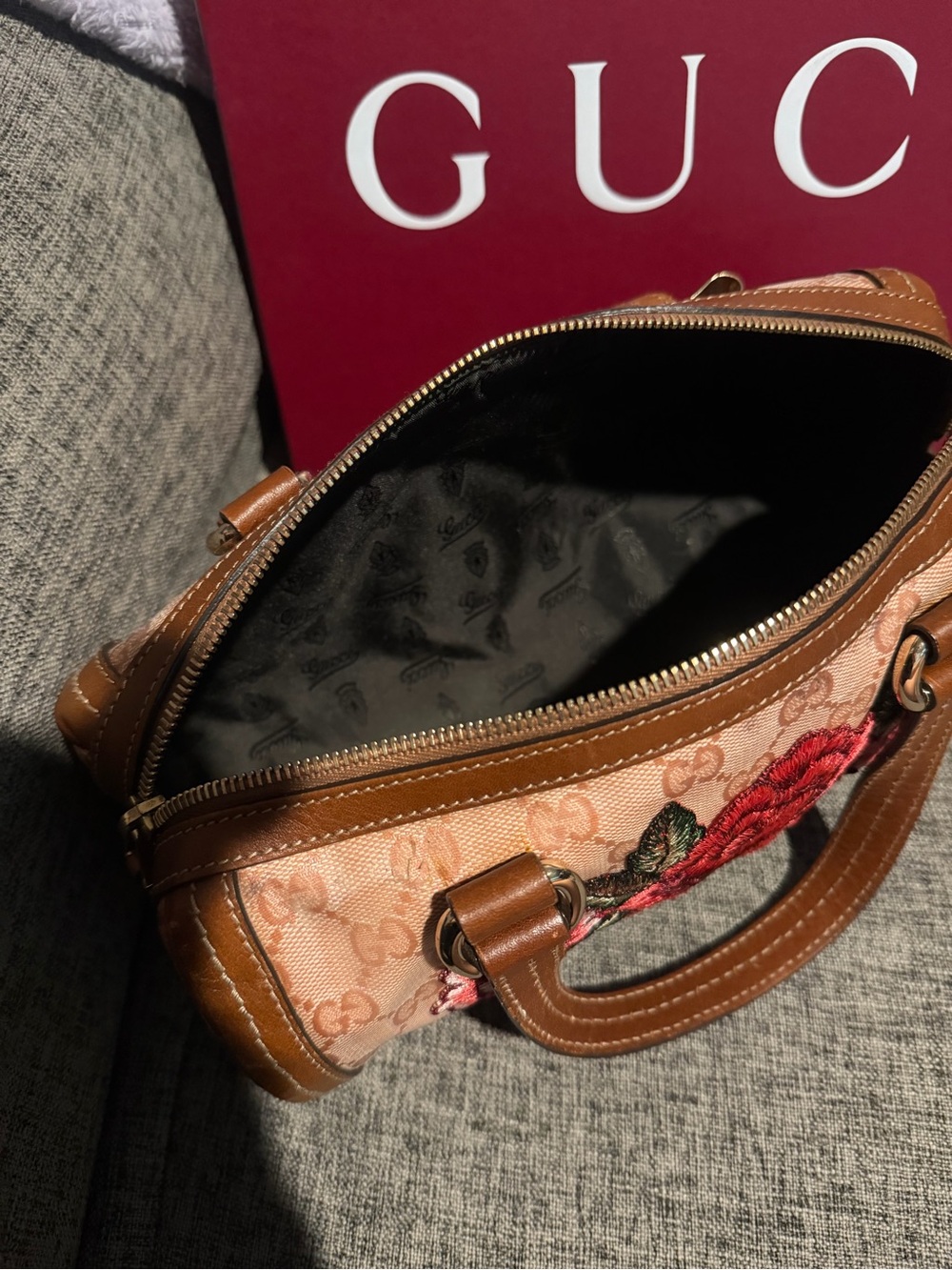 Gucci Pink/Brown GG Crystal Duchessa Small Boston Bag - Picture 10 of 16